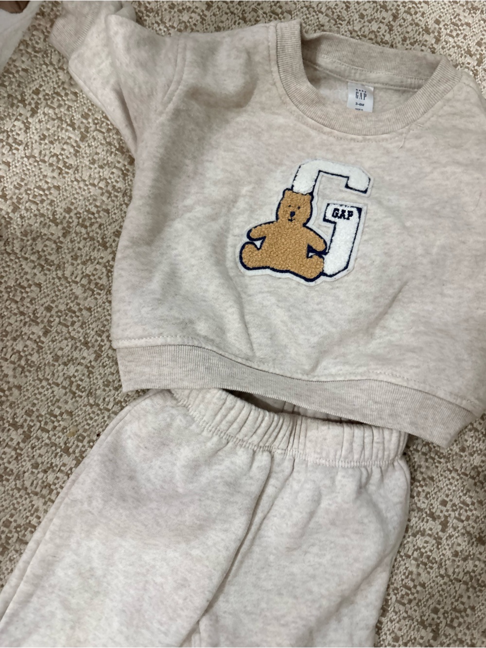GAP Cream Sweatshirt with Teddy & Letter Patch